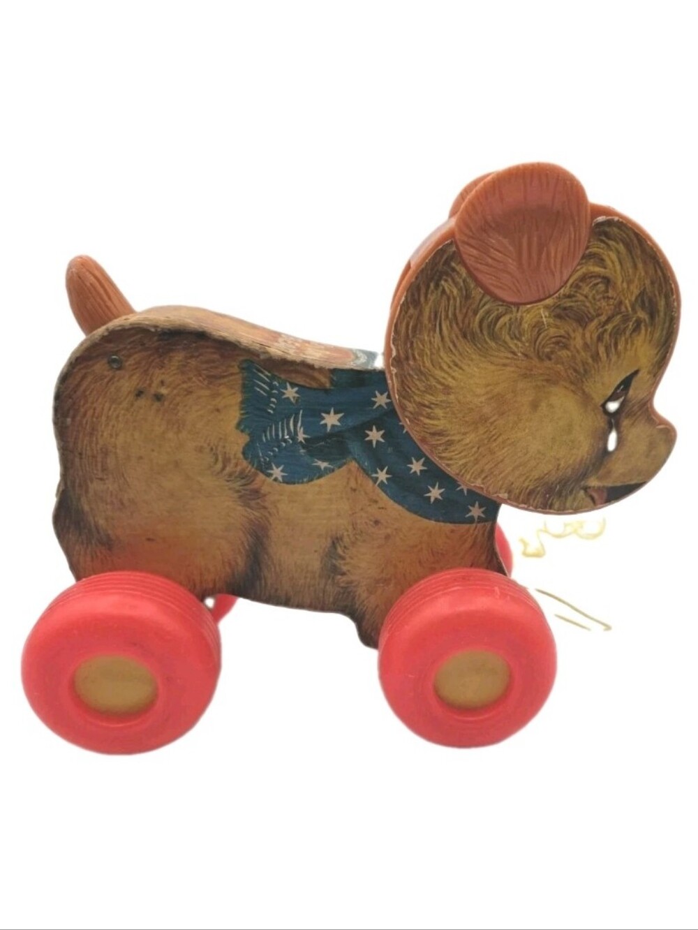 Fisher Price Wooden Pull Toy #711 Cry Baby Bear *WORK* Baby Room Vintage NOTE